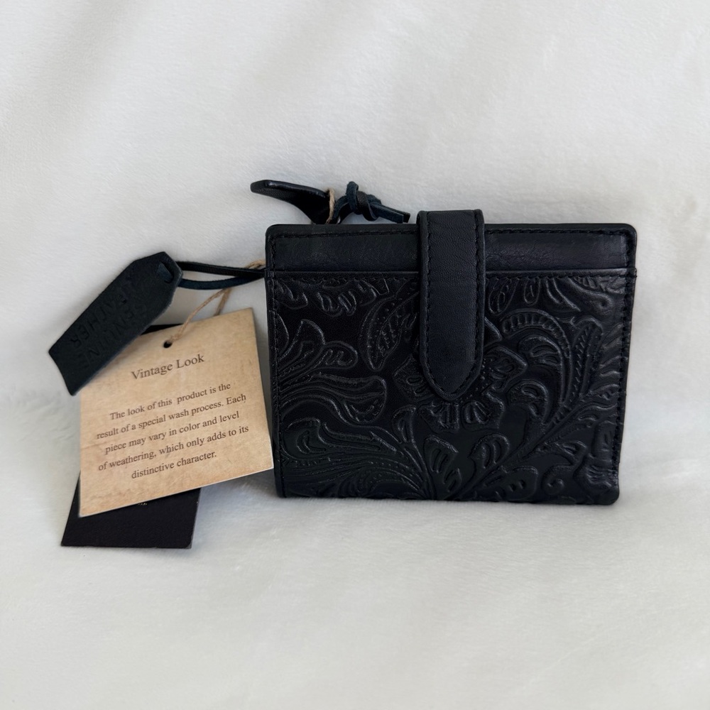 Genuine Leather Black Embossed Wallet - Unbranded - Picture 2 of 14